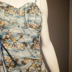 Retro one piece peter pan swimsuit